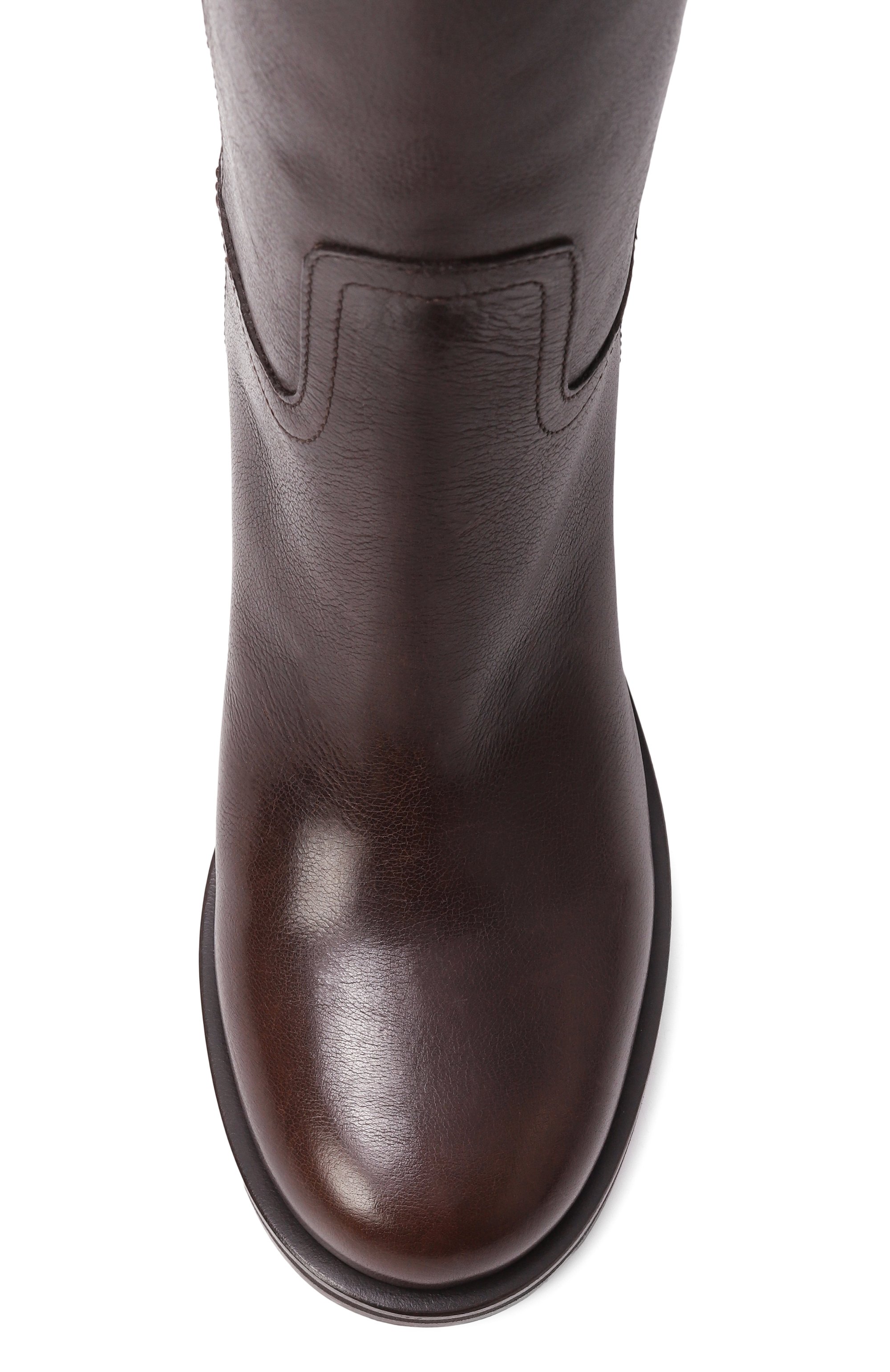 Кожаные сапоги BRUNELLO CUCINELLI темно-коричневого цвета по цене 251000 руб., арт. MZ0RC3110, фото 6 Кожаные сапоги BRUNELLO CUCINELLI, арт. MZ0RC3110, фото 6