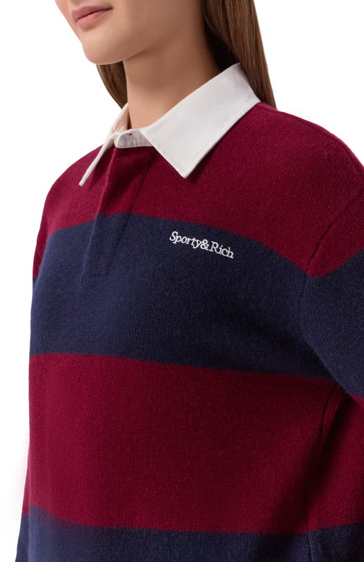 Поло из кашемира и шерсти Sporty and Rich WS08062300RE42 Разноцветный  WS08062300RE42 Фото 5