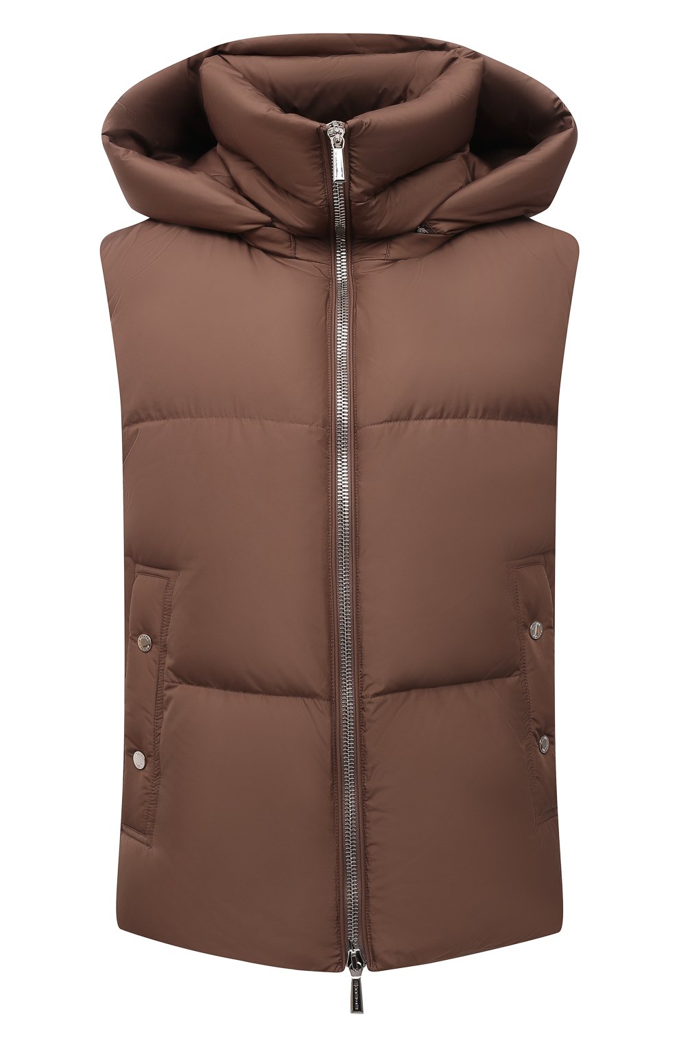 Пуховый жилет MOORER коричневого цвета по цене 123000 руб., арт. FUENTE-PX/M0DGL100007-TEPA346, фото 1 Пуховый жилет MOORER, арт. FUENTE-PX/M0DGL100007-TEPA346, фото 1