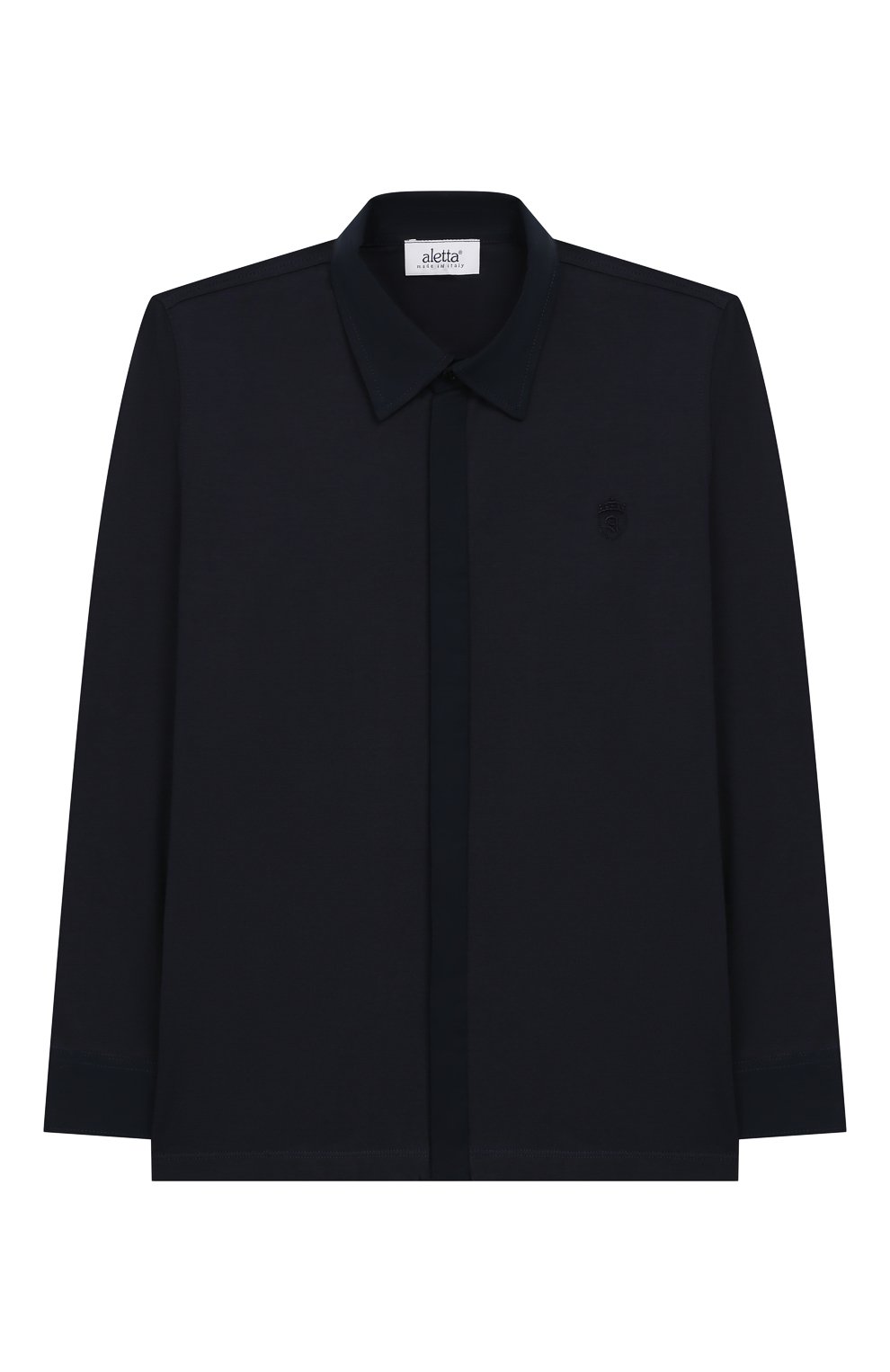 Хлопковая рубашка ALETTA синего цвета по цене 9215 руб., арт. AM999489ML/9A-16A, фото 1 Хлопковая рубашка ALETTA, арт. AM999489ML/9A-16A, фото 1