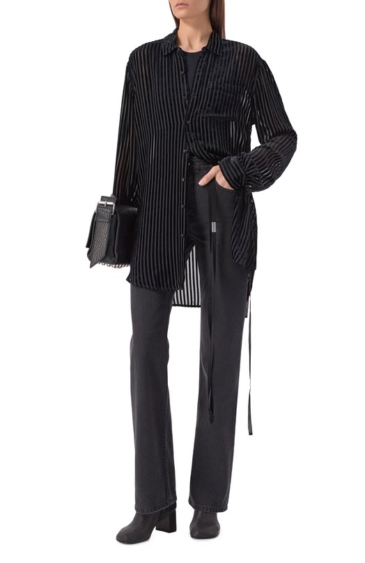 Бархатная рубашка Ann Demeulemeester B0013788/FA714 Чёрный  B0013788/FA714 Фото 2