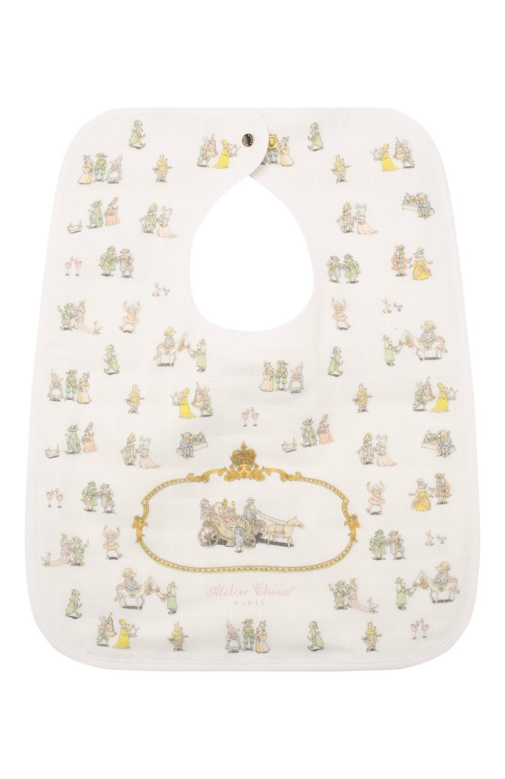 Хлопковый нагрудник ATELIER CHOUX, арт. LARGE BIB-VERSAILLES-G0LD SNAPS, фото 1