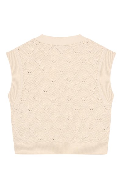 Жилет из шерсти и хлопка BONPOINT кремового цвета по цене 23600 руб., арт. S06GCAK00014/10A-12A, фото 2 Жилет из шерсти и хлопка BONPOINT, арт. S06GCAK00014/10A-12A, фото 2