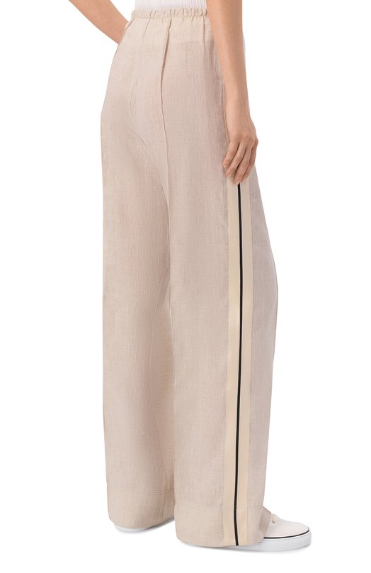 Льняные брюки Palm Angels PWCJ03CS26FAB001 Бежевый  PWCJ03CS26FAB001 Фото 4
