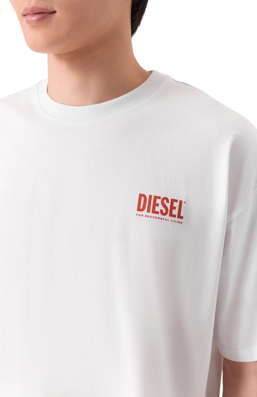 Хлопковая футболка Diesel A20036/0EPCA Белый  A20036/0EPCA Фото 5