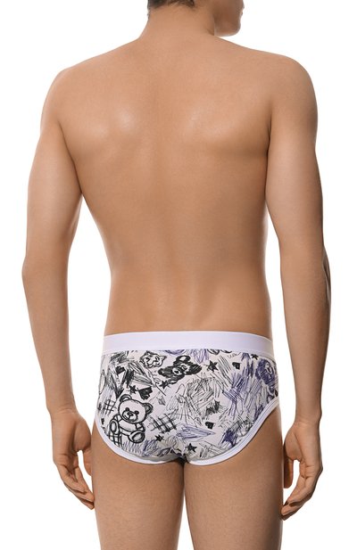 Хлопковые брифы MOSCHINO белого цвета по цене 4565 руб., арт. A1307/4412, фото 3 Хлопковые брифы MOSCHINO, арт. A1307/4412, фото 3