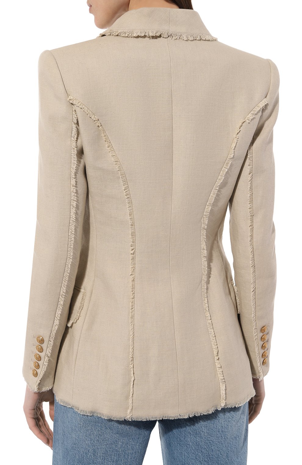 Жакет BALMAIN бежевого цвета по цене 276000 руб., арт. AF0SH021HB12, фото 4 Жакет BALMAIN, арт. AF0SH021HB12, фото 4