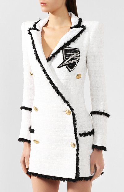 Платье BALMAIN черно-белого цвета по цене 478000 руб., арт. RF17221/X108, фото 3 Платье BALMAIN, арт. RF17221/X108, фото 3
