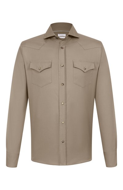 Мужская хлопковая рубашка BRUNELLO CUCINELLI, арт. MW6044008