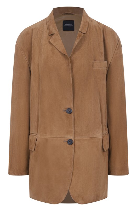 Замшевый жакет Weekend Max Mara R0LANDA Бежевый R0LANDA