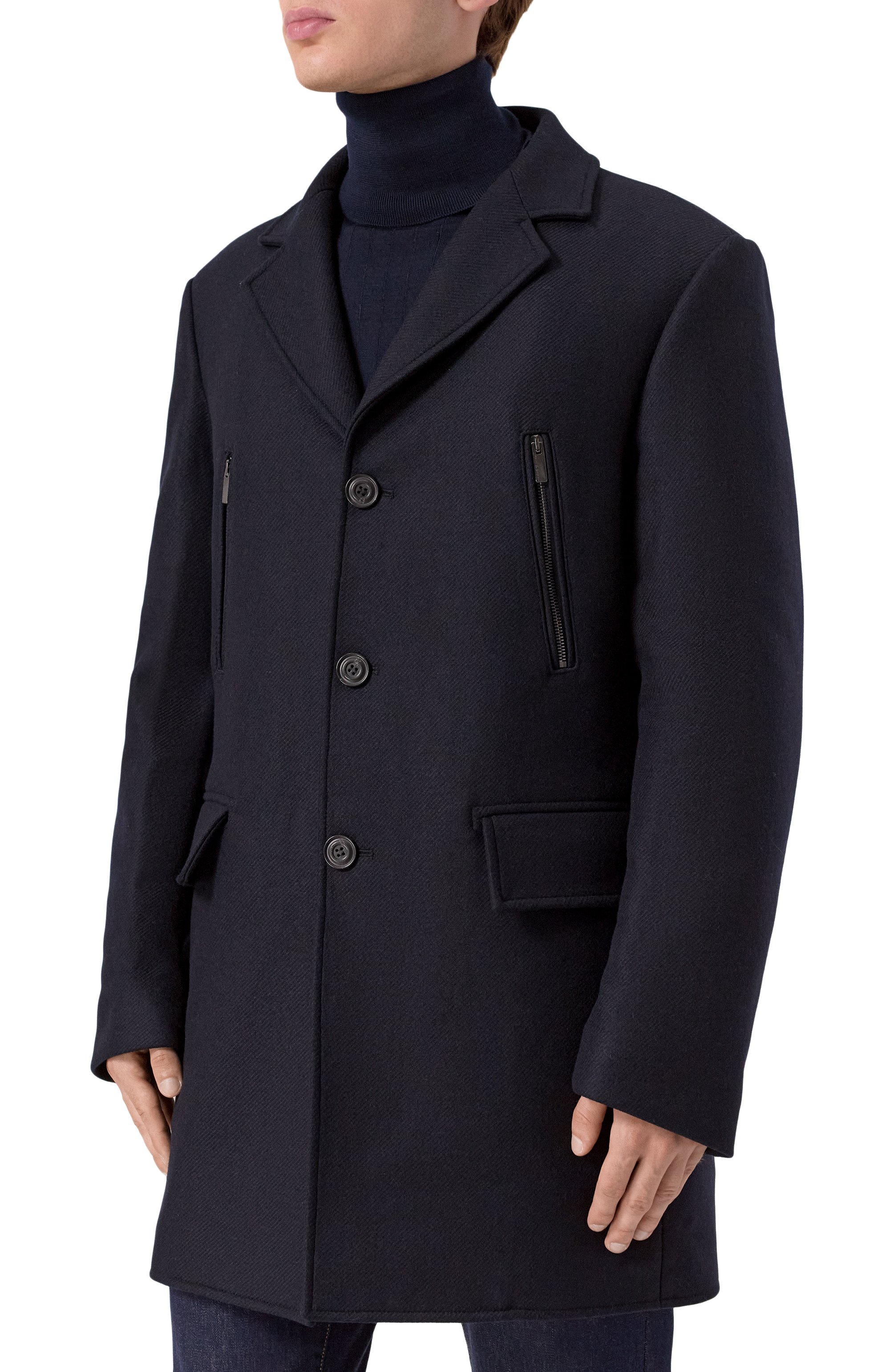 Шерстяное пальто PAUL&SHARK темно-синего цвета по цене 124000 руб., арт. 15312170, фото 6 Шерстяное пальто PAUL&SHARK, арт. 15312170, фото 6