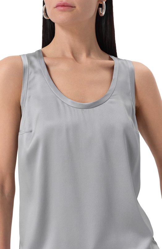 Атласный топ Brunello Cucinelli MPC59E0600 Серый  MPC59E0600 Фото 5
