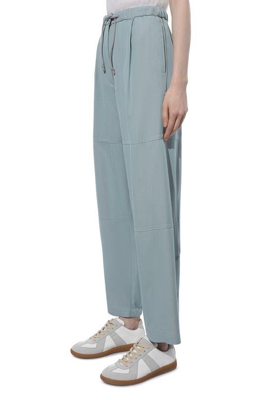 Брюки из вискозы и шелка Giorgio Armani 2SHPP0MX/T03A1 Голубой  2SHPP0MX/T03A1 Фото 3