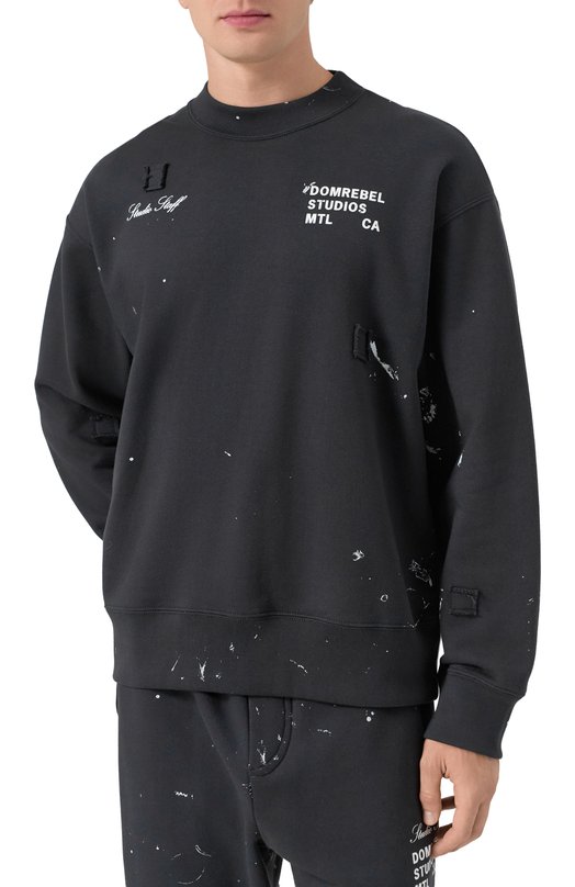 Хлопковый свитшот DOMREBEL M STAFF SWEATSHIRT Серый  M STAFF SWEATSHIRT Фото 3