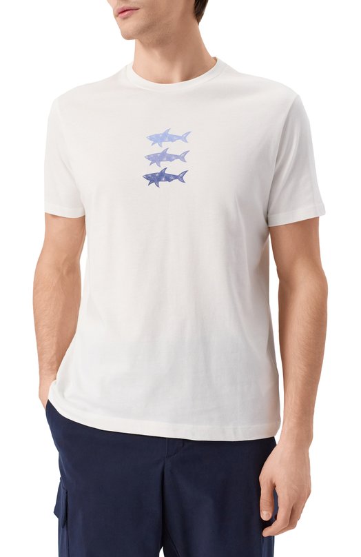 Хлопковая футболка Paul&Shark 25411005 Белый  25411005 Фото 3