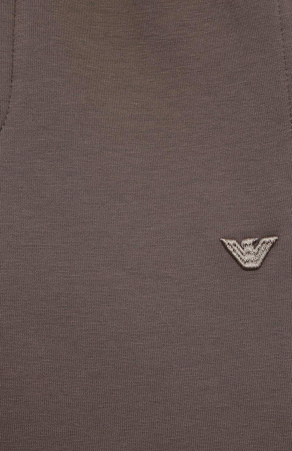 Хлопковые джоггеры EMPORIO ARMANI коричневого цвета по цене 13200 руб., арт. 6RHPJ6/1JHSZ, фото 3 Хлопковые джоггеры EMPORIO ARMANI, арт. 6RHPJ6/1JHSZ, фото 3