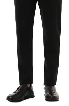Мужские кожаные кроссовки KITON черного цвета, арт. USSA107N0109803 | Фото 3 (Региональные ограничения белый список (Axapta Mercury): Не проставлено; Нос: Не проставлено; Стили: Классический; Материал утеплителя: Без утеплителя; Материал внешний: Натуральная кожа; Материал внутренний: Натуральная кожа; Подошва: Плоская; Кросс-КТ: Низкие)