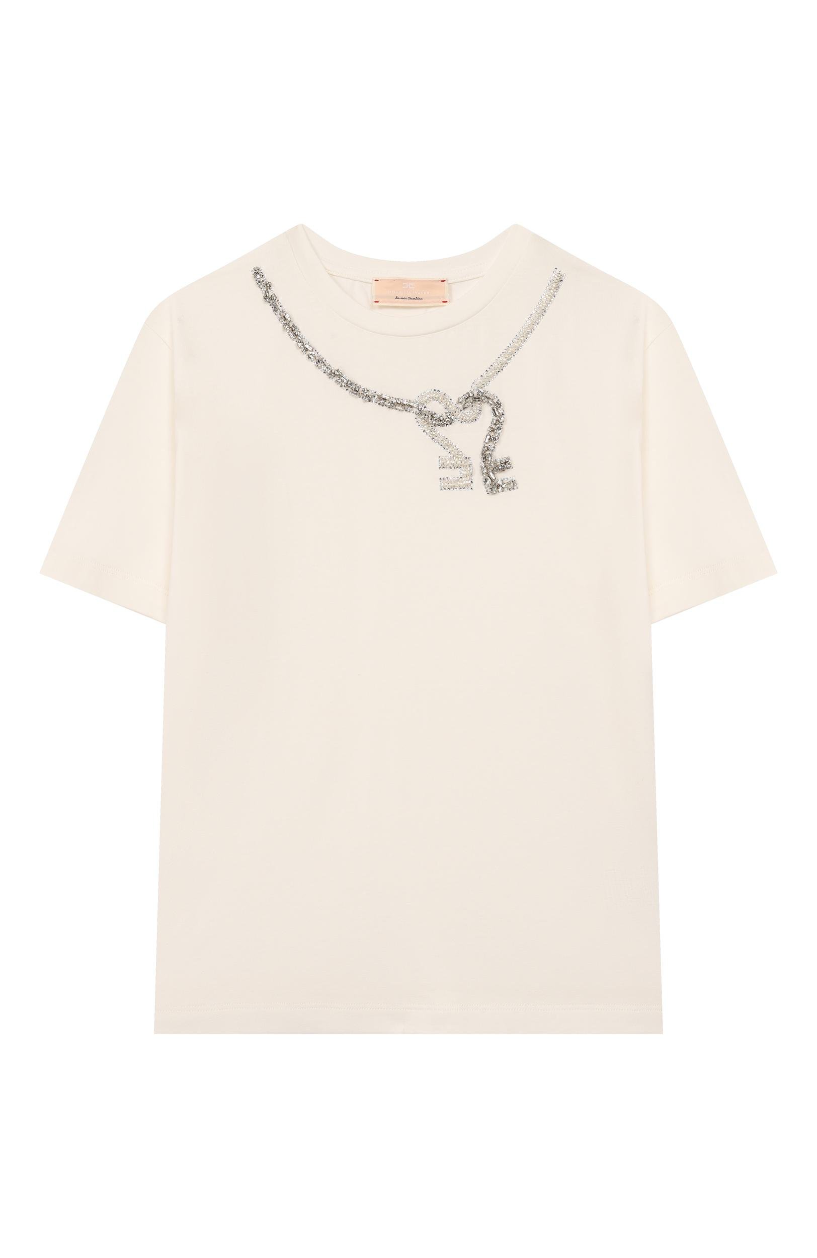 Хлопковая футболка ELISABETTA FRANCHI LA MIA BAMBINA, арт. EFTS264C/JE018, фото 1