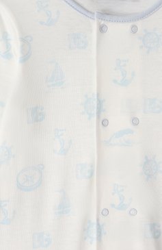 Детский комплект из трех предметов DOLCE & GABBANA молочного цвета, арт. L1J0AJ/G701P | Фото 4 (Материал внешний: Хлопок; Нос: Не проставлено; Ростовка одежда: 0 - 3 мес | 50 - 60 см, 6 мес | 68 см, 3 мес | 62 см, 9 мес | 74 см)