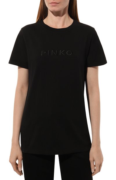 Хлопковая футболка PINKO черного цвета по цене 6700 руб., арт. 101752/A227, фото 3 Хлопковая футболка PINKO, арт. 101752/A227, фото 3