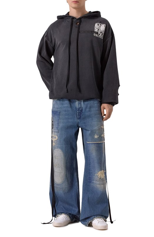 Хлопковое худи Ann Demeulemeester B0012871/FA640 Серый  B0012871/FA640 Фото 2