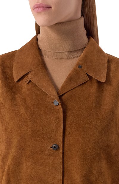 Замшевый жакет LE17SEPTEMBRE коричневого цвета по цене 133000 руб., арт. LS2579CT001EBR, фото 5 Замшевый жакет LE17SEPTEMBRE, арт. LS2579CT001EBR, фото 5