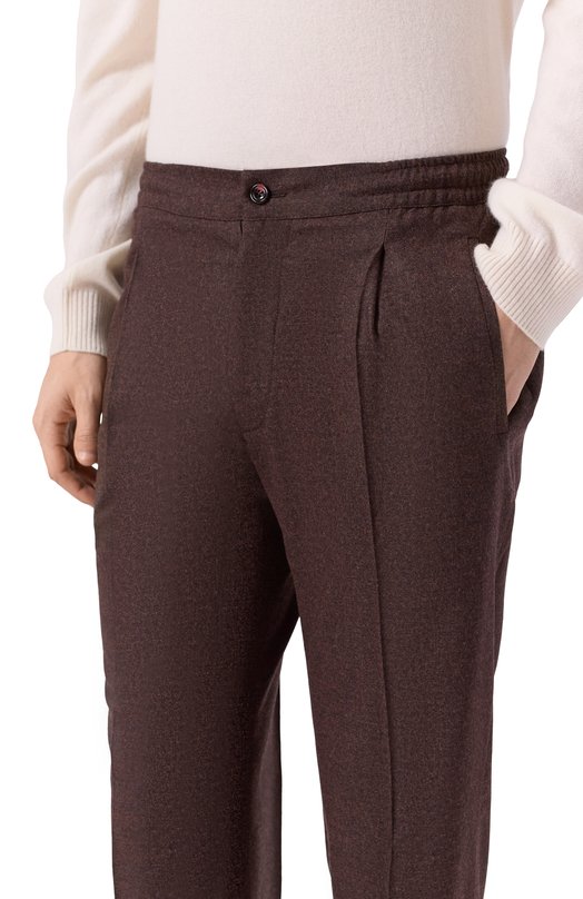 Шерстяные брюки Kiton UPN01K0124G07 Коричневый  UPN01K0124G07 Фото 5