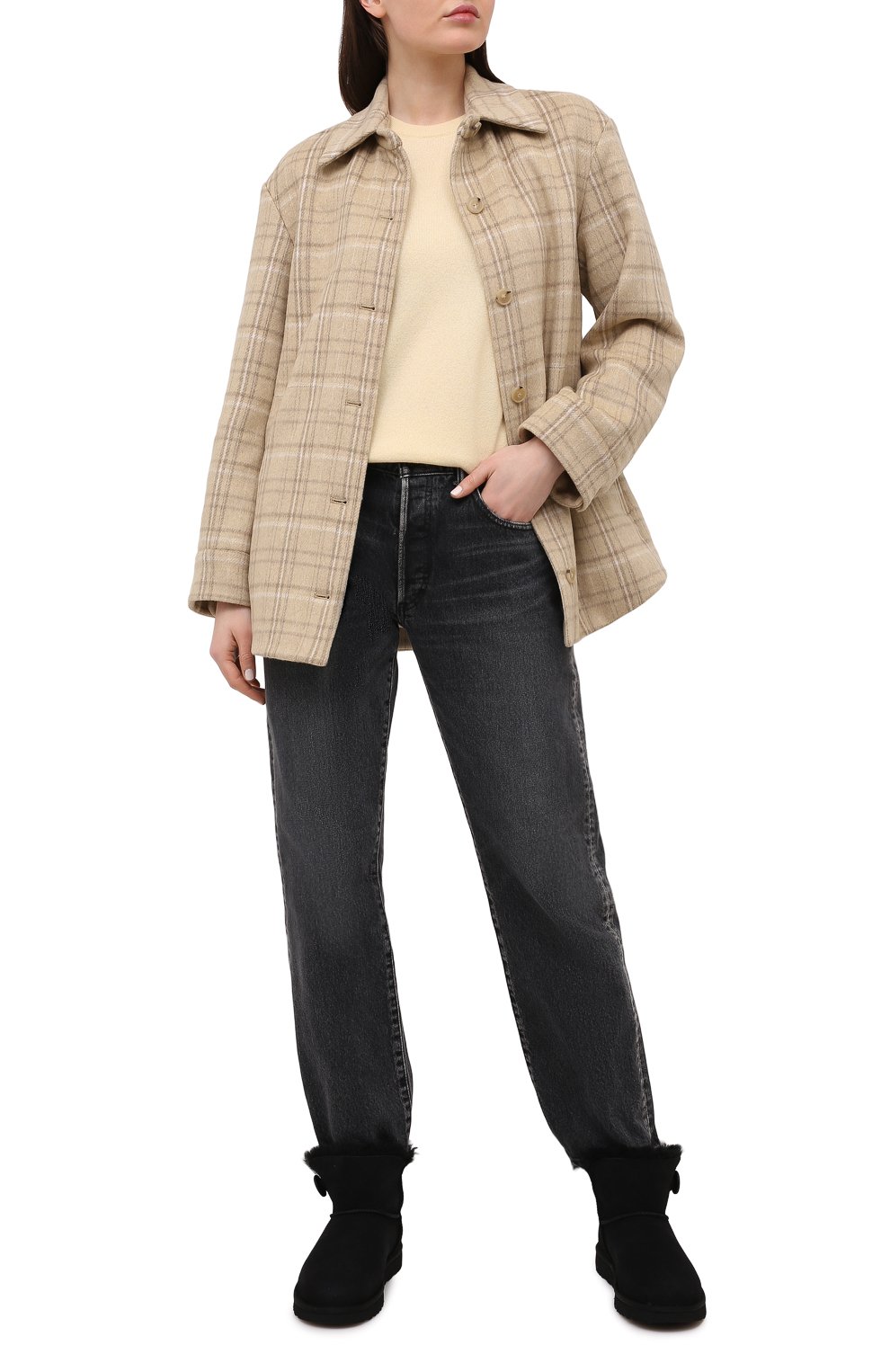 Замшевые сапоги bailey button ii mini UGG, арт. 1016422_BLK, фото 2