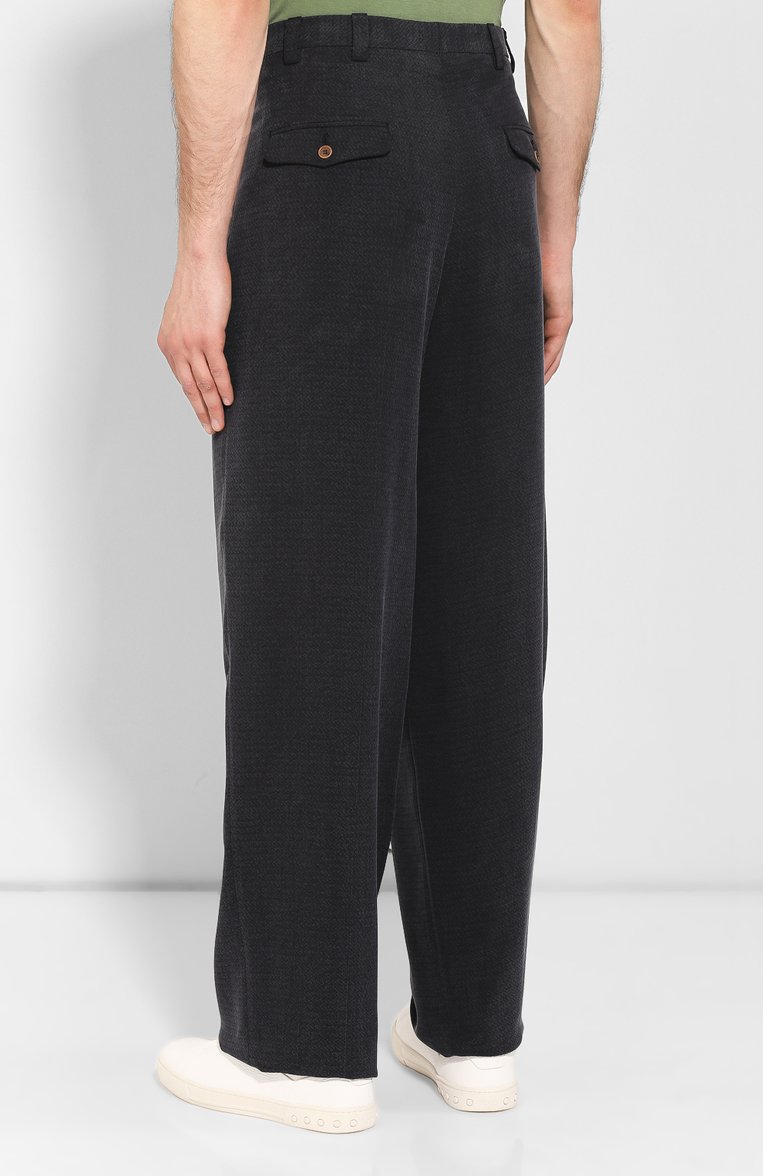 Мужские брюки из вискозы GIORGIO ARMANI темно-синего цвета, арт. 9SGPP05B/T00V5 | Фото 4 (Статус проверки: Проверено, Проверена категория; Длина (брюки, джинсы): Стандартные; Случай: Повседневный; Материал внешний: Вискоза; Стили: Кэжуэл; Автоматизация Diginetica: Проверено; Автоматизация состава: Проставлено; Автоматизация ТО: Проставлено)