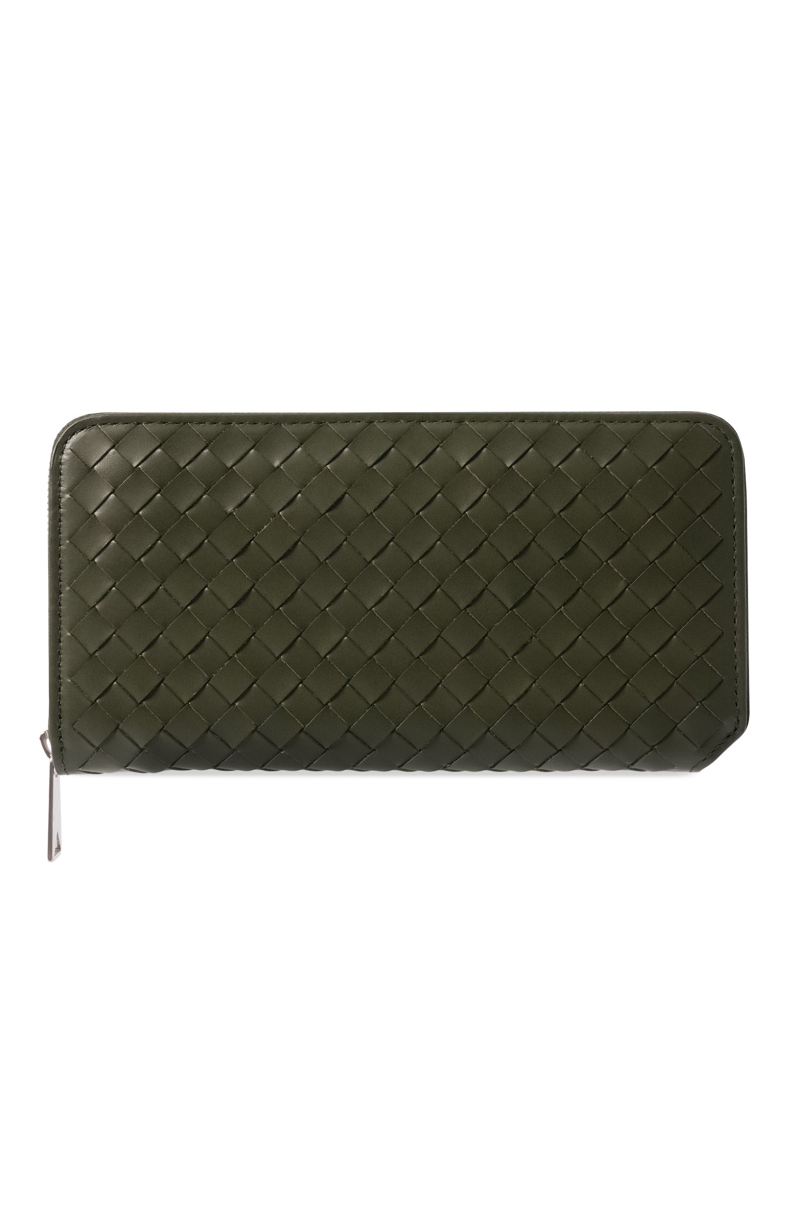 Кожаное портмоне BOTTEGA VENETA хаки цвета по цене 127500 руб., арт. 861796/V6PD1_001, фото 1 Кожаное портмоне BOTTEGA VENETA, арт. 861796/V6PD1_001, фото 1