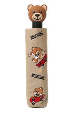 Женский складной зонт MOSCHINO бежевого цвета, арт. 8340 0PENCL0SE | Фото 6 (Материал: Текстиль, Синтетический материал, Металл; Материал сплава: Проставлено; Нос: Не проставлено)