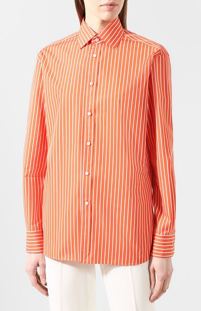 Хлопковая блузка RALPH LAUREN оранжевого цвета по цене 79950 руб., арт. 290794255, фото 3 Хлопковая блузка RALPH LAUREN, арт. 290794255, фото 3
