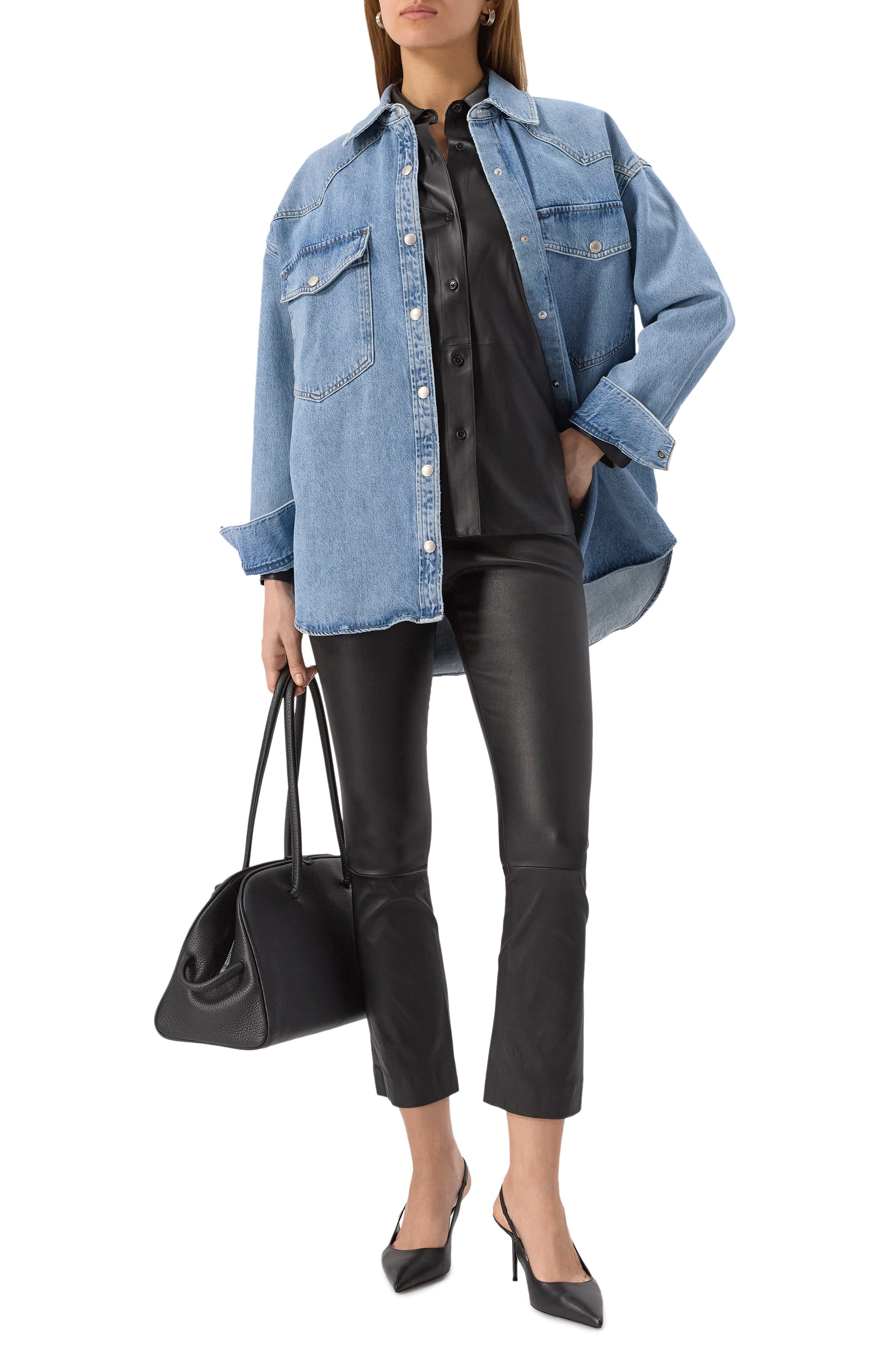 Кожаные легинсы THEORY, арт. M0600211, фото 2