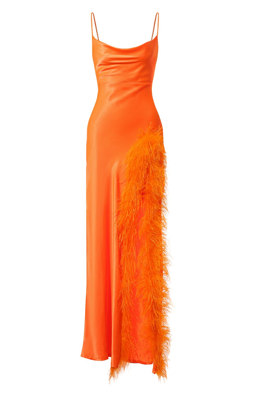 Атласное платье с отделкой перьями SASHA KIM, арт. УТ-00001314, фото 1