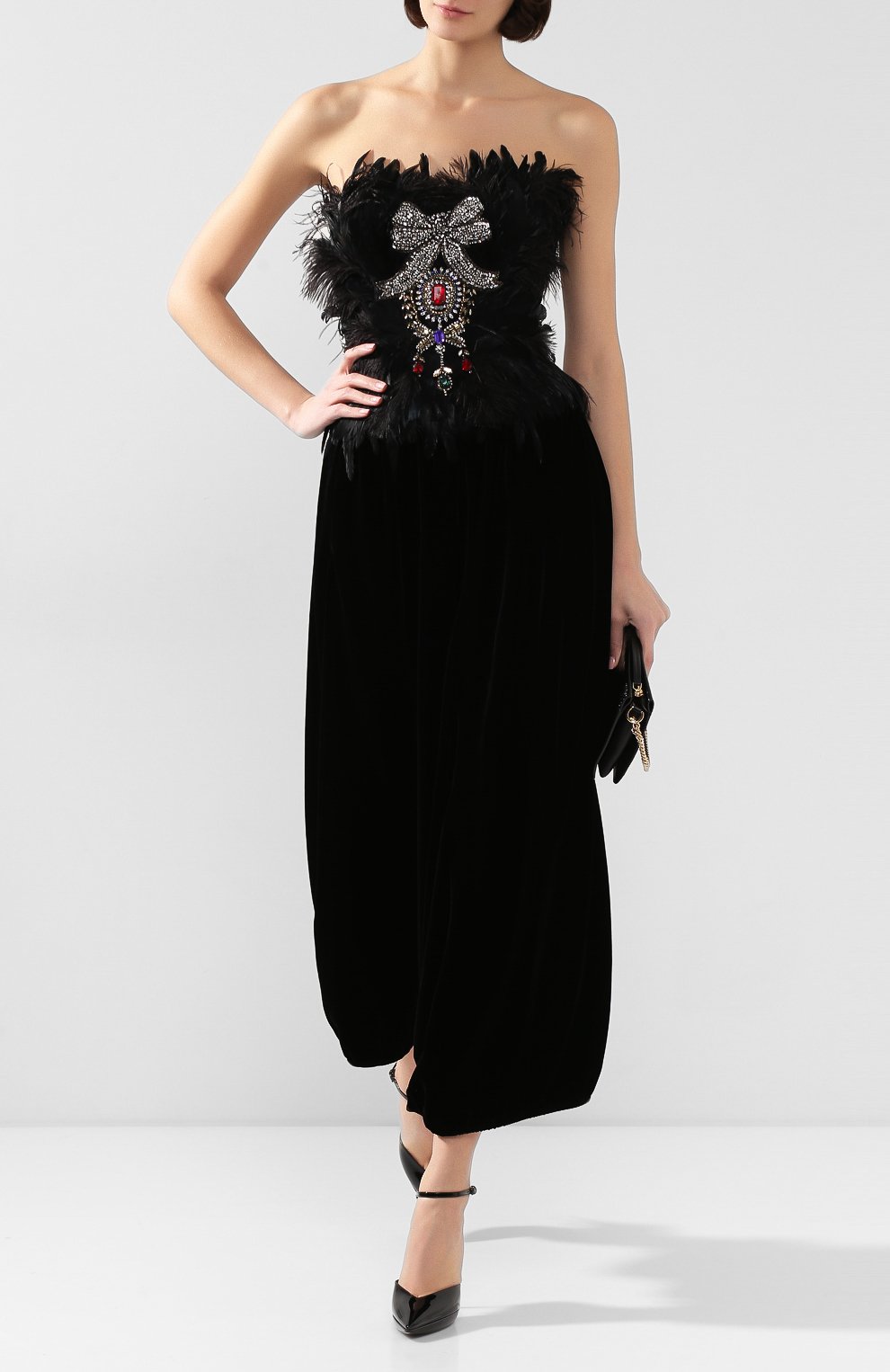 Топ с перьевой отделкой DOLCE & GABBANA, арт. F73B0Z/GDL62, фото 2