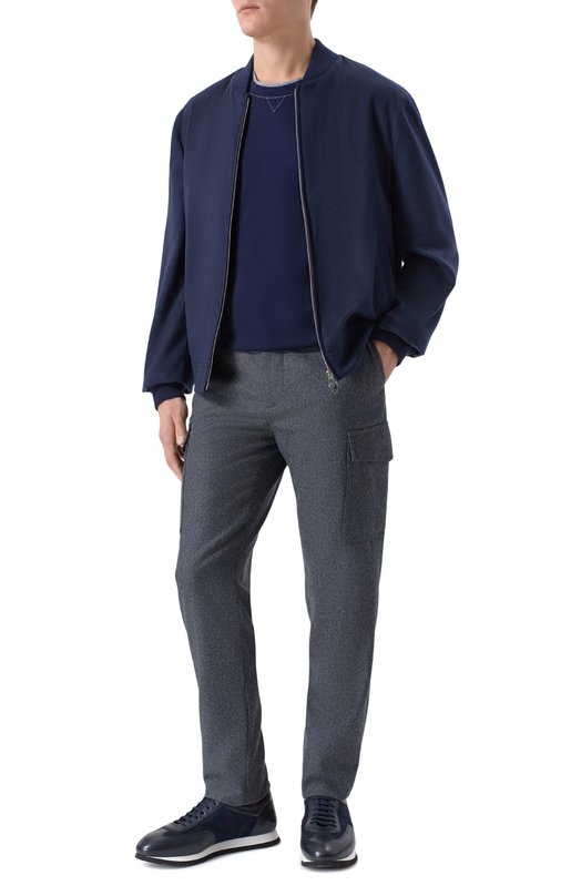 Хлопковая футболка Brunello Cucinelli M0B137451G Синий  M0B137451G Фото 2