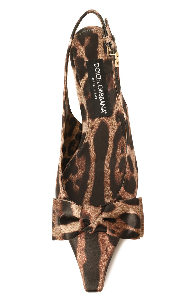 Женские текстильные туфли mun 30 DOLCE & GABBANA леопардового цвета, арт. CG0843/A6Q83 | Фото 6 (Каблук высота: Низкий; Женское Кросс-КТ: Слингбэки; Материал внутренний: Натуральная кожа; Материал внешний: Текстиль; Каблук тип: Kitten heel; Подошва: Плоская; Автоматизация ТО: Проставлено; Размерность: Идёт в размер; Автоматизация состава: Проставлено)