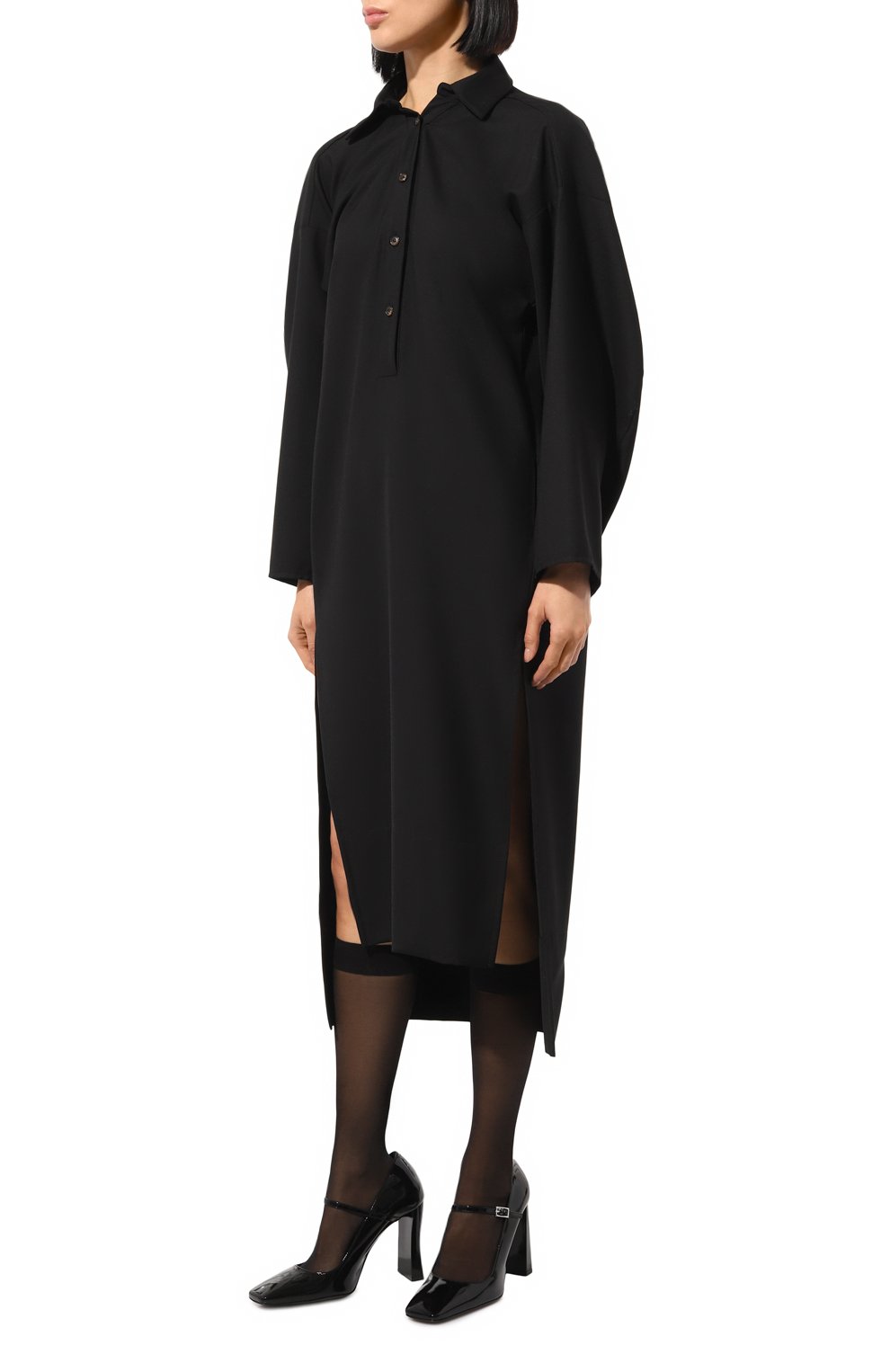 Шерстяное платье ERIKA CAVALLINI черного цвета по цене 66100 руб., арт. E4WH03, фото 3 Шерстяное платье ERIKA CAVALLINI, арт. E4WH03, фото 3