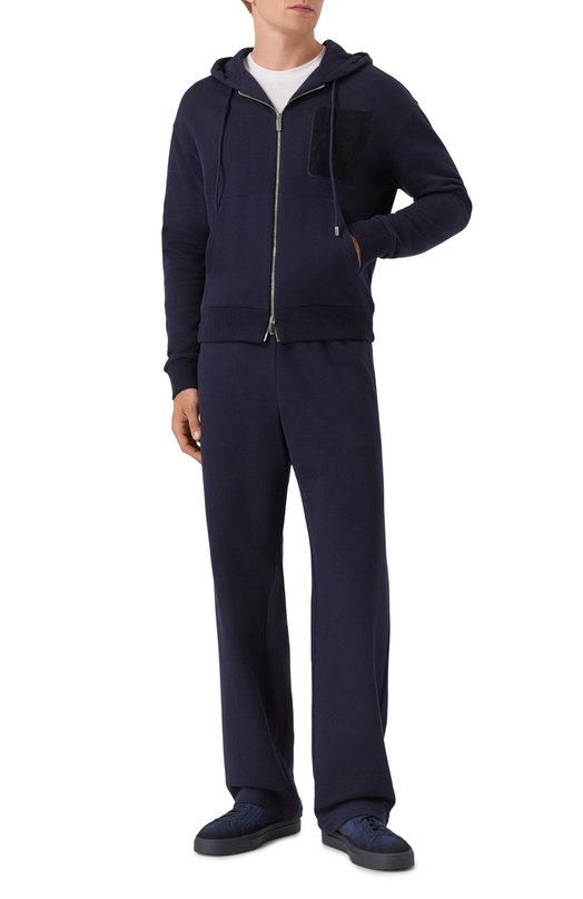 Толстовка из хлопка и кашемира Zilli SWS006M0176VEST00 Синий  SWS006M0176VEST00 Фото 2