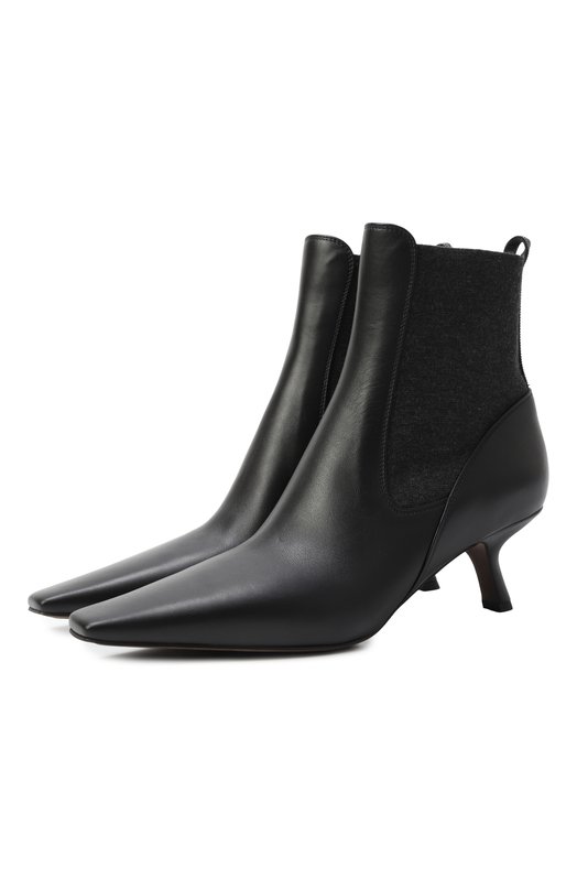 Кожаные ботильоны Brunello Cucinelli MZSKC3054P Чёрный MZSKC3054P