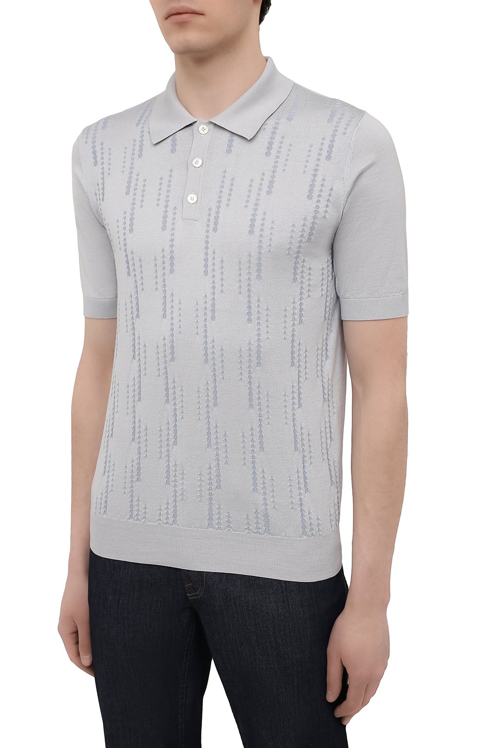 Поло из шелка и хлопка ZILLI, арт. MBV-PB068-BUBB1/MC01, фото 3