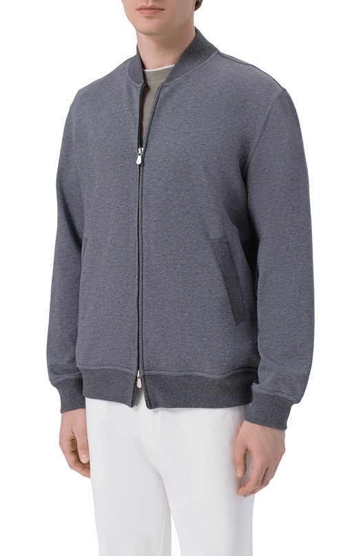 Хлопковая толстовка Brunello Cucinelli MW8639072G Серый  MW8639072G Фото 3