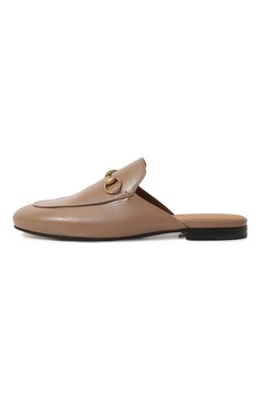 Женские кожаные сабо princetown GUCCI бежевого цвета, арт. 423513 C9D00 | Фото 4 (Каблук высота: Низкий; Подошва: Плоская; Материал внутренний: Натуральная кожа; Каблук тип: Устойчивый; Материал внешний: Натуральная кожа)