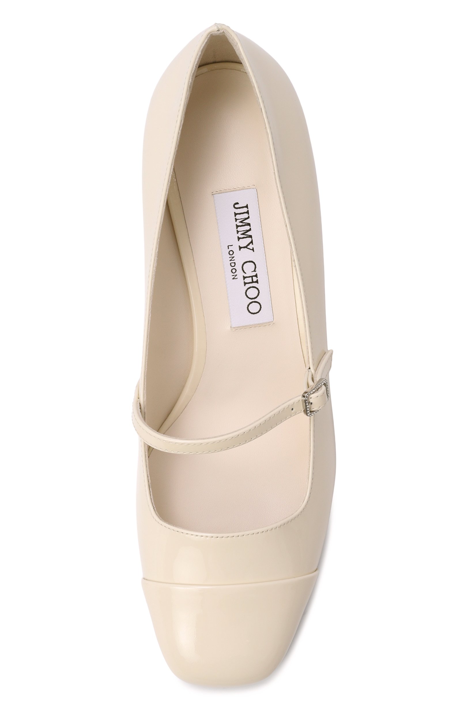Кожаные туфли elisa 45 JIMMY CHOO кремового цвета по цене 144500 руб., арт. ELISACRYSTAL45PAT, фото 6 Кожаные туфли elisa 45 JIMMY CHOO, арт. ELISACRYSTAL45PAT, фото 6