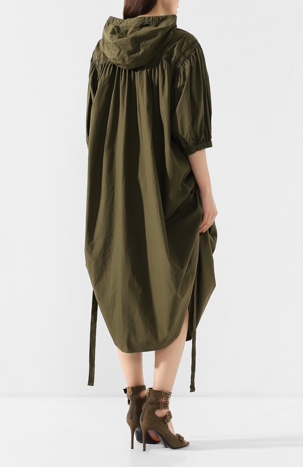 Хлопковое платье DRIES VAN NOTEN хаки цвета по цене 58300 руб., арт. 201-31082-9030, фото 4 Хлопковое платье DRIES VAN NOTEN, арт. 201-31082-9030, фото 4