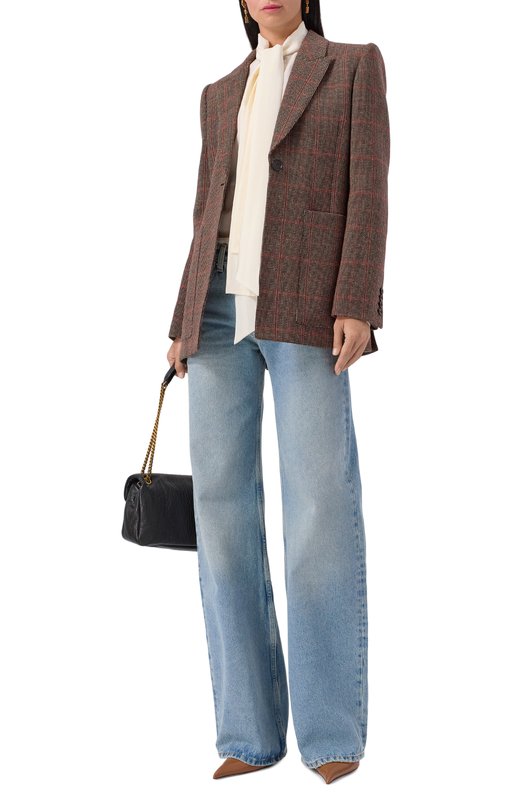 Шерстяной жакет Chloé CH25AVE53097 Коричневый  CH25AVE53097 Фото 2