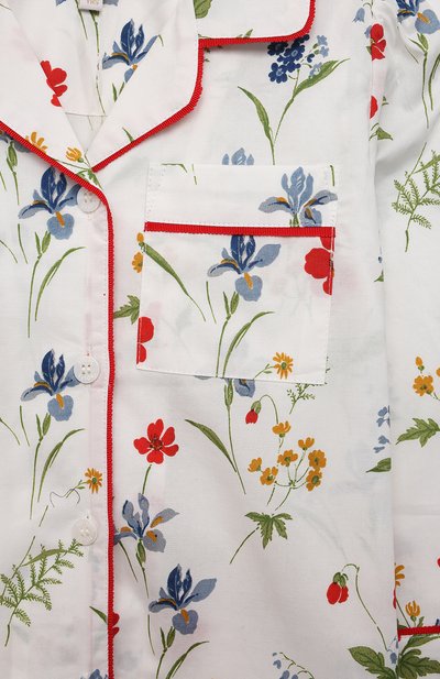Хлопковая пижама LITTLE YOLKE кремового цвета по цене 10550 руб., арт. AW21-12C-ME-FL, фото 4 Хлопковая пижама LITTLE YOLKE, арт. AW21-12C-ME-FL, фото 4