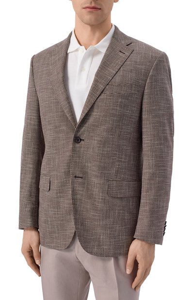 Пиджак из шерсти и шелка CORNELIANI коричневого цвета по цене 123000 руб., арт. 27X008/2716509, фото 3 Пиджак из шерсти и шелка CORNELIANI, арт. 27X008/2716509, фото 3
