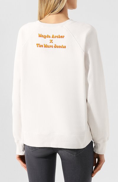 Хлопковый свитшот MARC JACOBS (THE) белого цвета по цене 28600 руб., арт. C6000021, фото 4 Хлопковый свитшот MARC JACOBS (THE), арт. C6000021, фото 4
