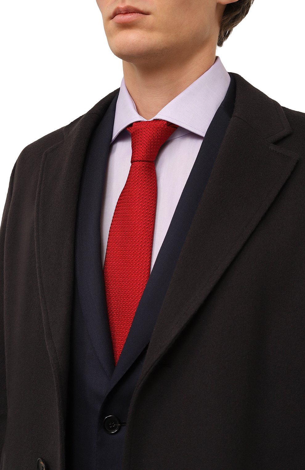 Шелковый галстук LANVIN красного цвета по цене 13550 руб., арт. 1208/TIE, фото 2 Шелковый галстук LANVIN, арт. 1208/TIE, фото 2